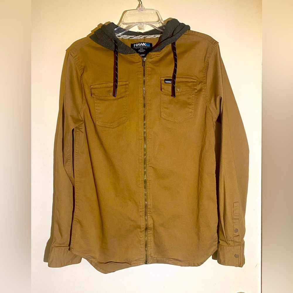 Tony Hawk Canvas Jacket with Hood and Pockets. Medium Skater